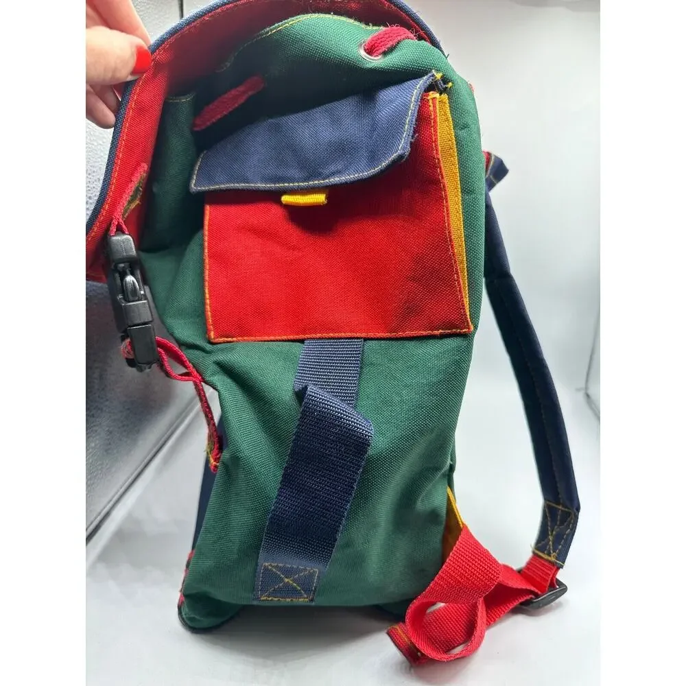 Vtg Atlanta Olympics 1996 Canvas Backpack Large Color Block 90s